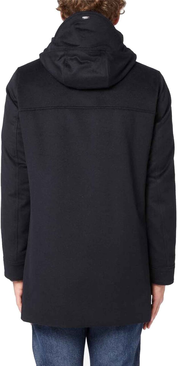 HERNO Wool Cashmere Hooded Coat Zwart