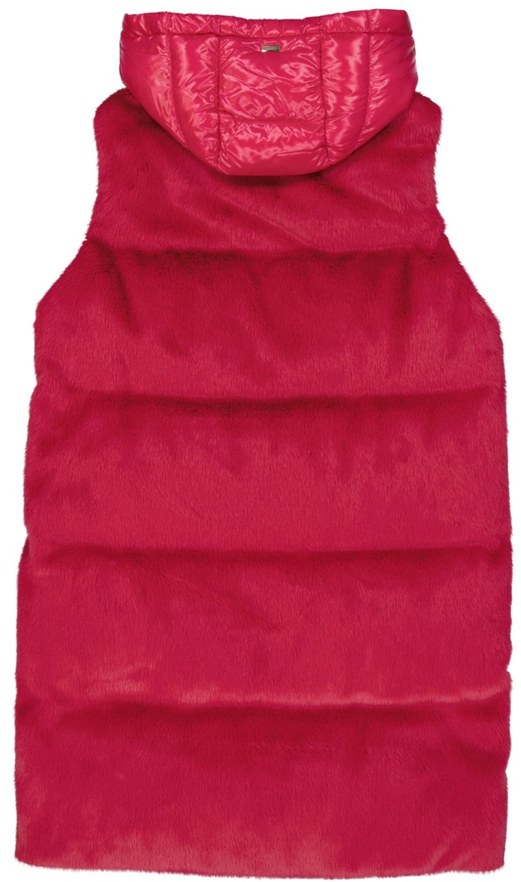 HERNO Padded Faux Fur Vest Coat Roze