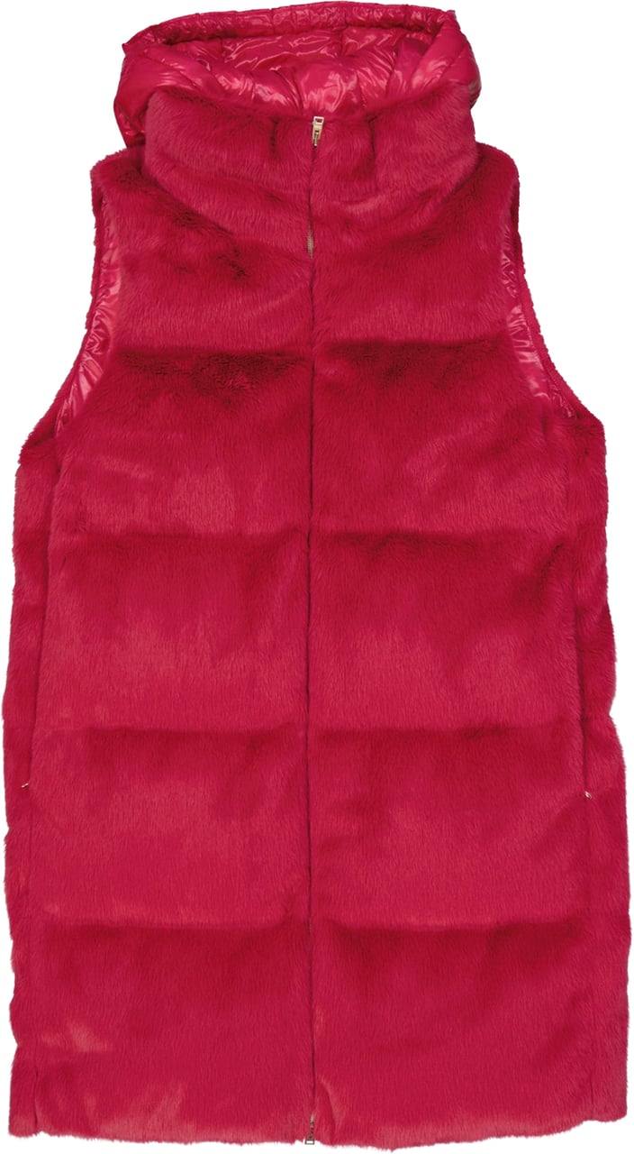 HERNO Padded Faux Fur Vest Coat Roze