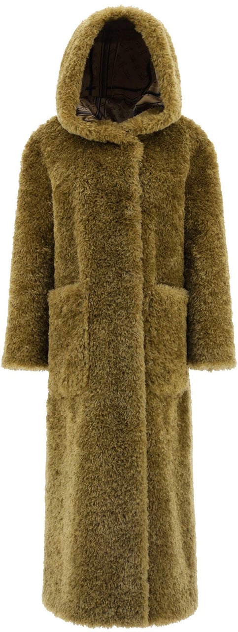 HERNO CURLY FAUX FUR Coat Groen