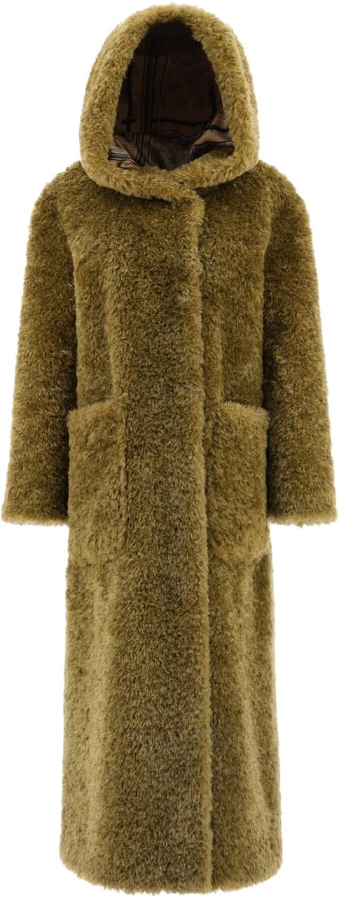 HERNO CURLY FAUX FUR Coat Groen