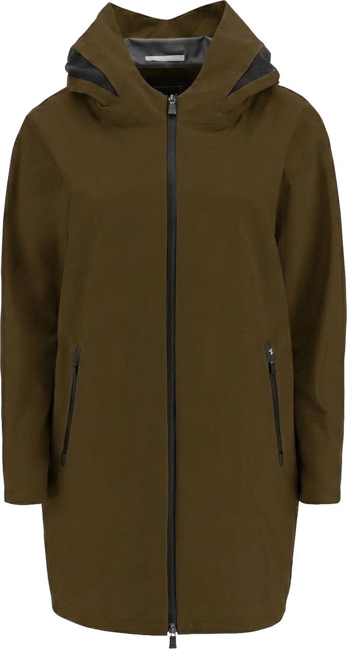 Herno Hooded Zipped Coat Groen