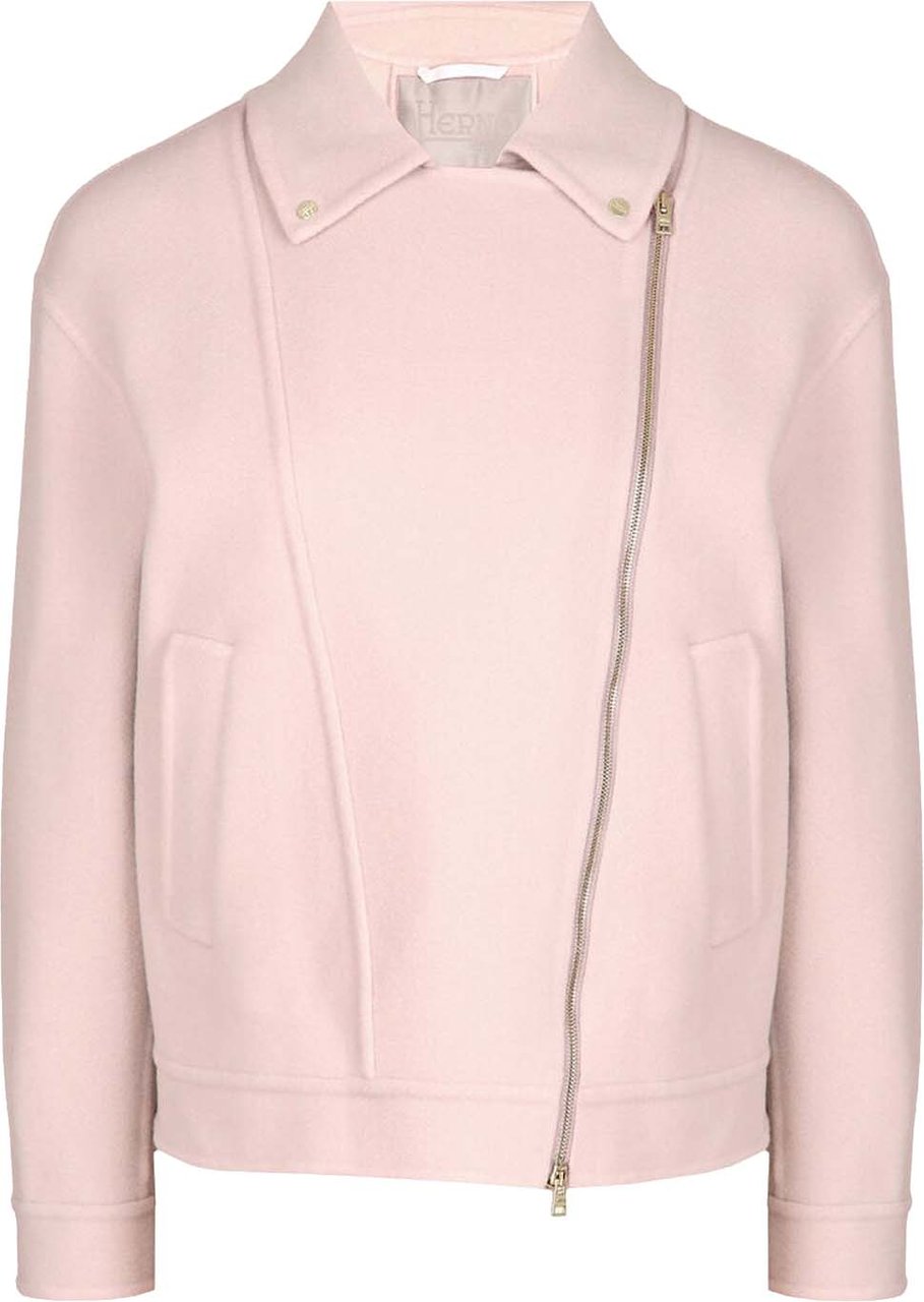 HERNO Wool Biker Jacket Roze