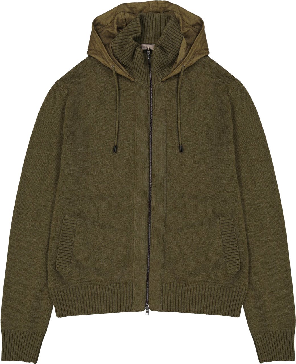 Herno Cashmere Zipped Sweater Groen