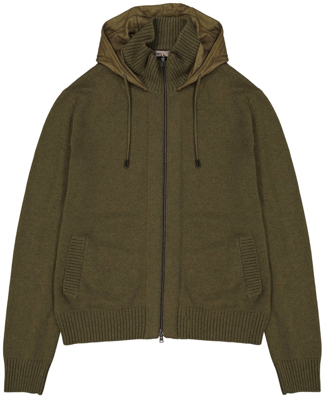 Herno Cashmere Zipped Sweater Groen