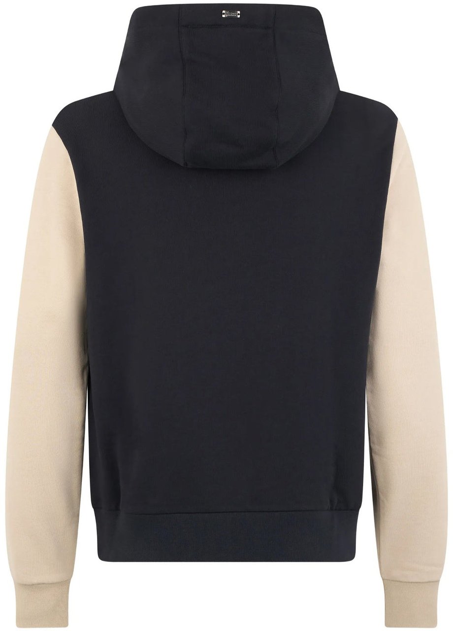 Herno Colour-Block Hooded Sweatshirt Blauw