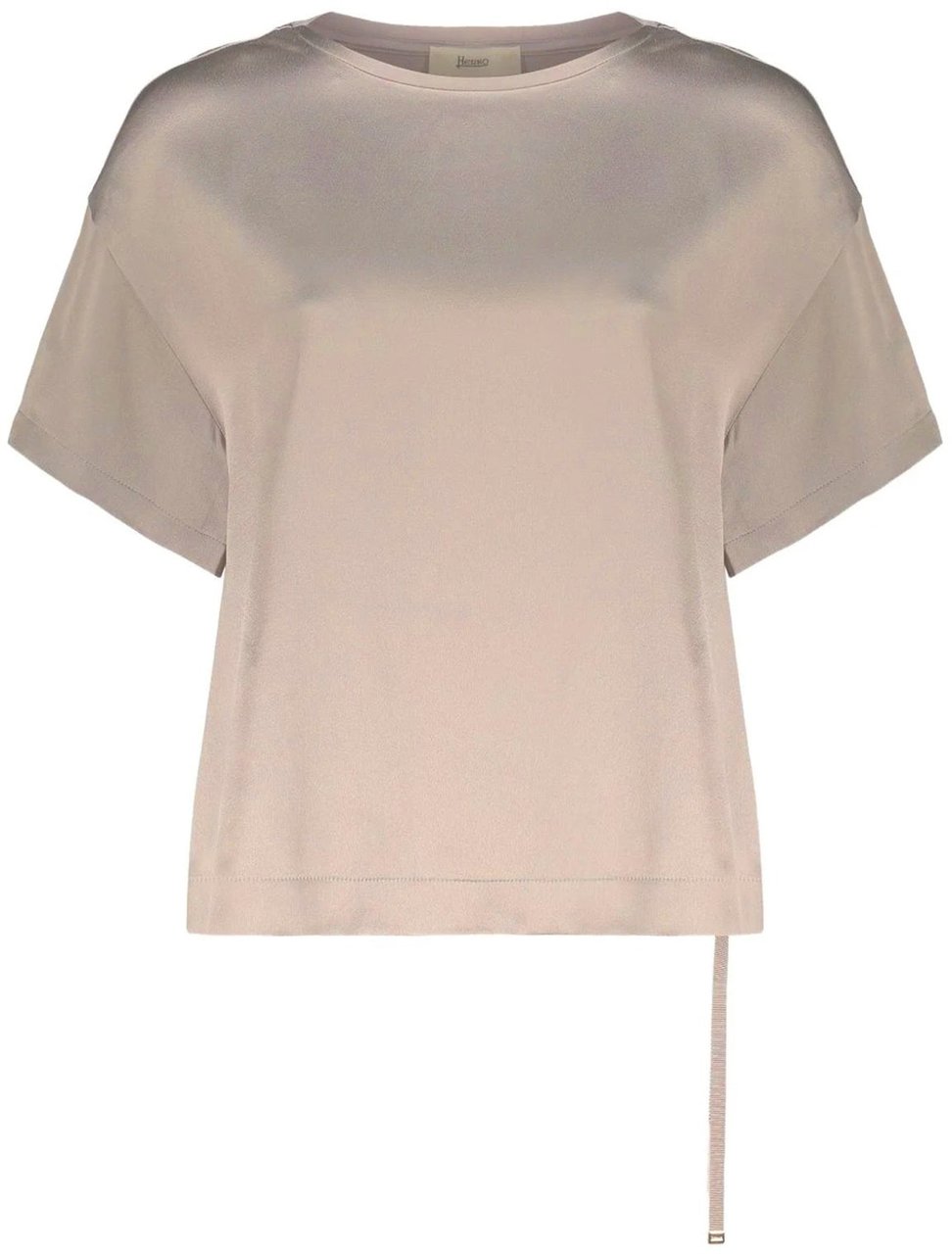 Herno asymmetric short-sleeve blouse Beige