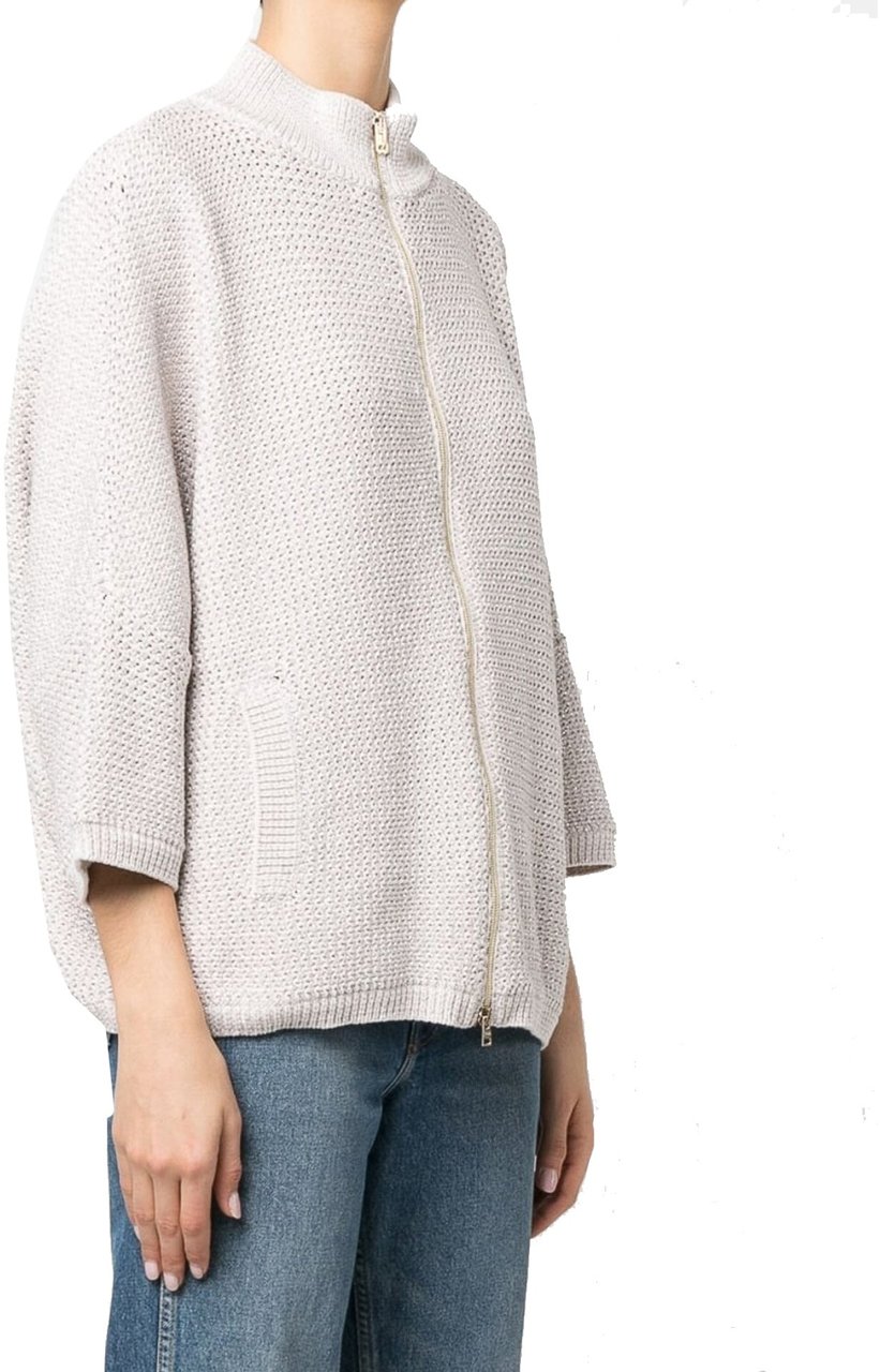 Herno Oversized Knitted Cardigan Beige