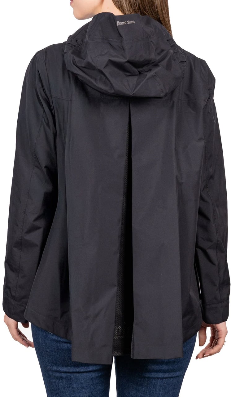 Herno Hooded Cape Jacket Zwart