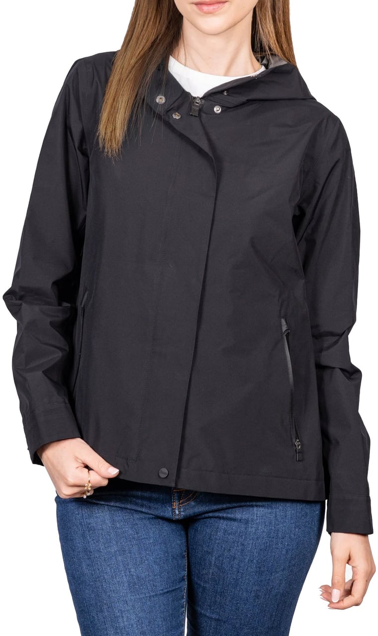 Herno Hooded Cape Jacket Zwart
