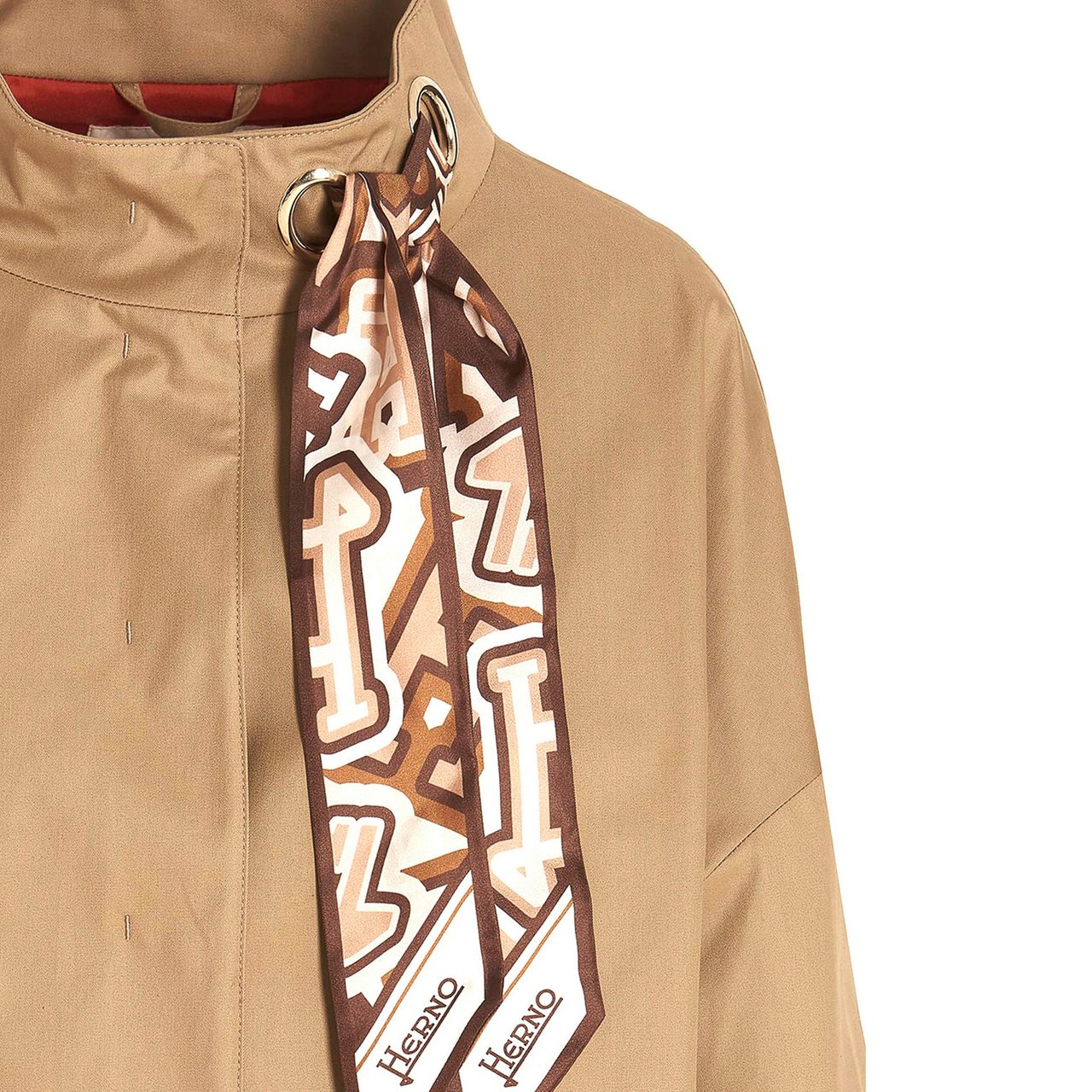 Herno Scarf Detailed Trench Coat Bruin