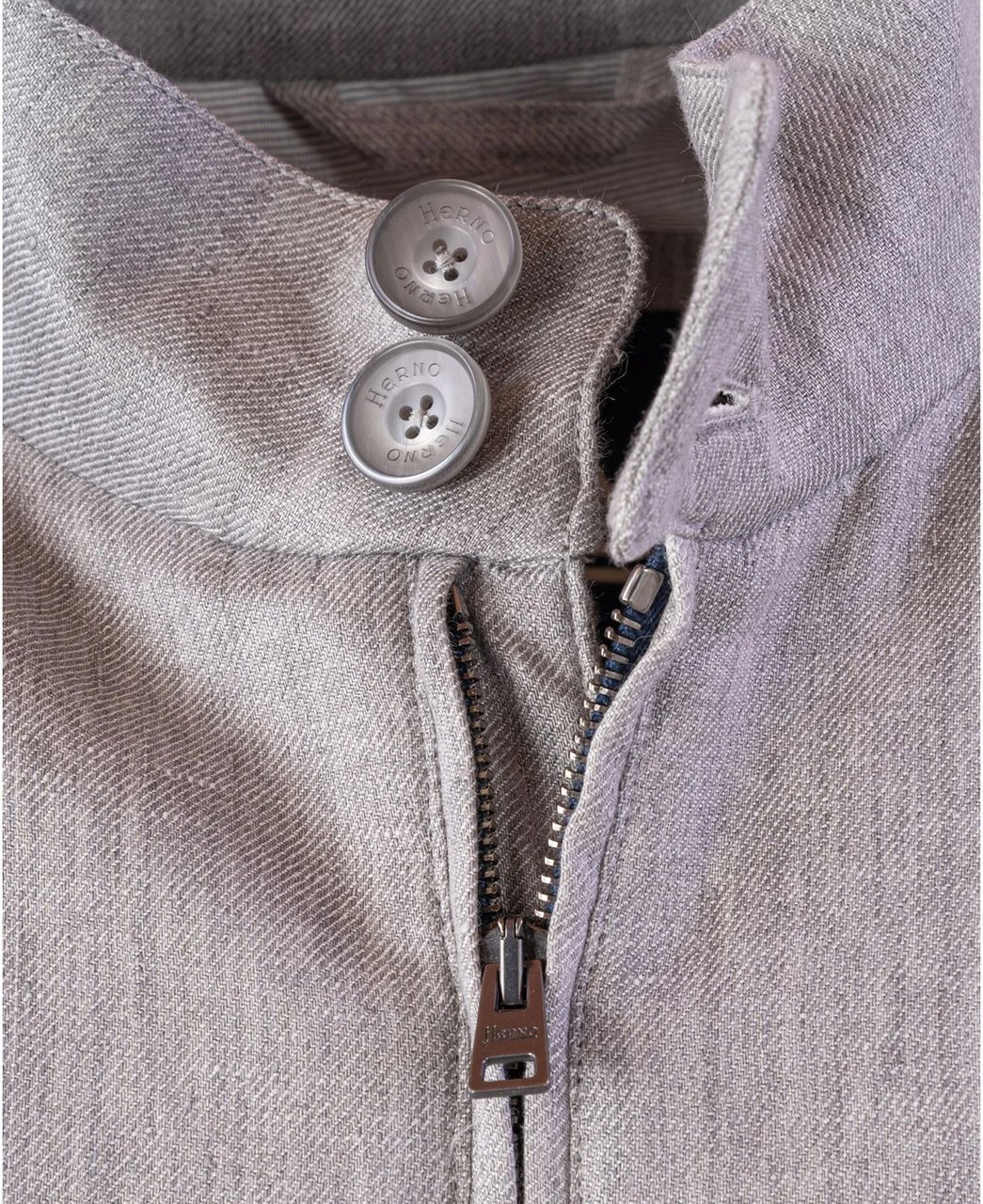 Herno Linen Bomber Jacket Grijs