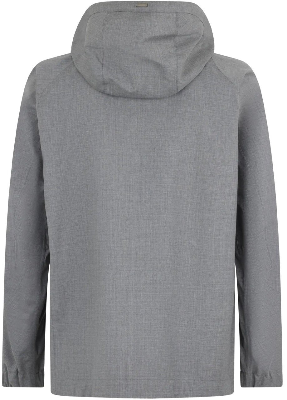Herno Wool Hooded Jacket Grijs