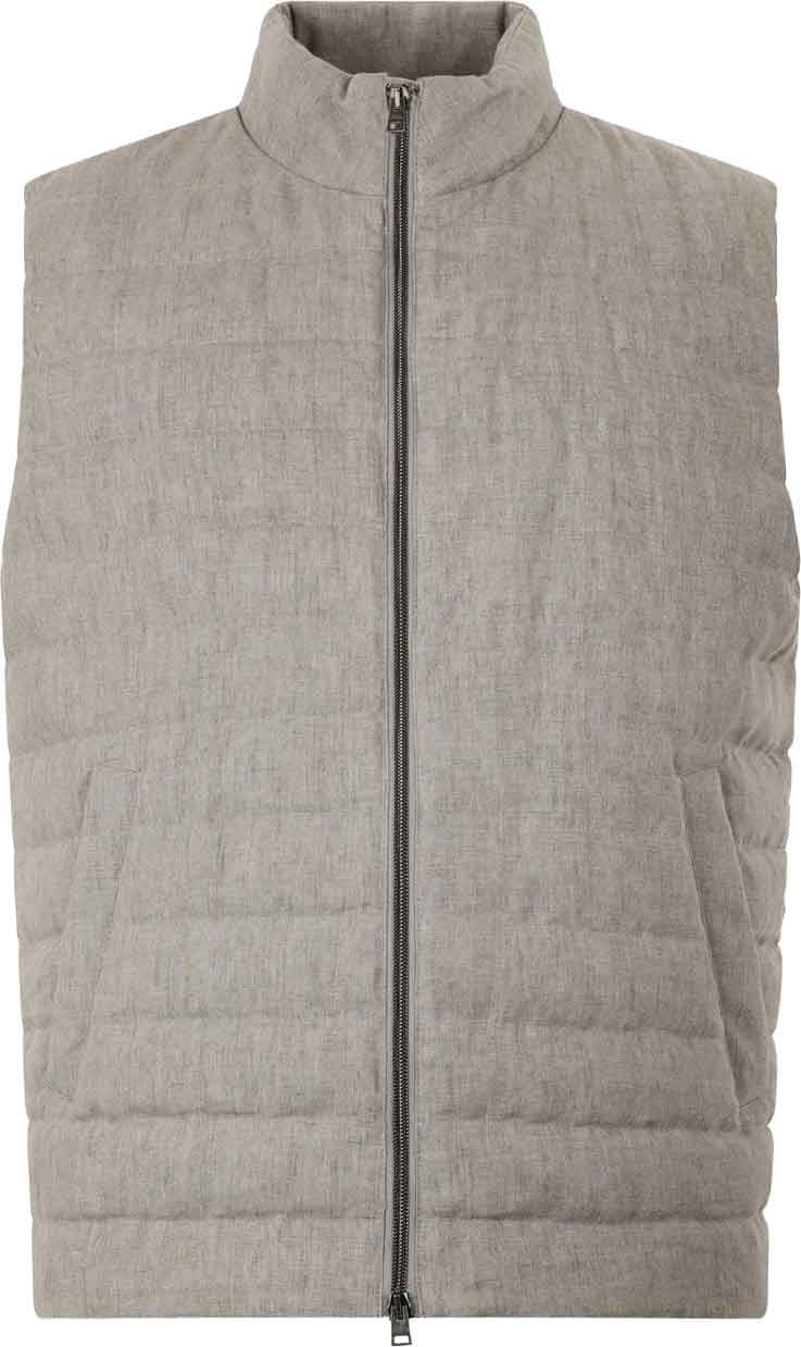 Herno Linen Down Gilet Grijs