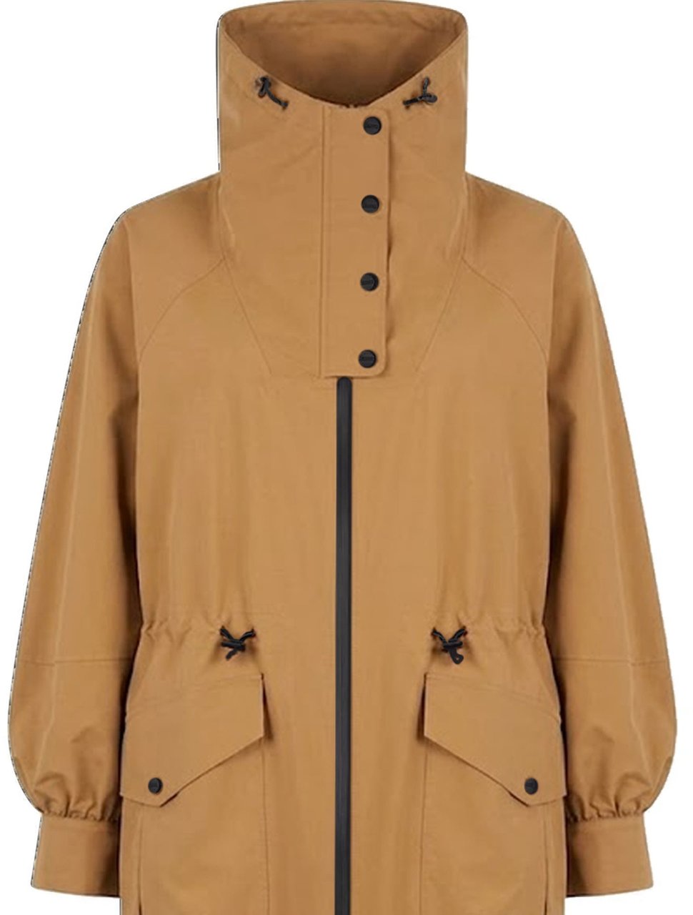 Herno Long Funnel-Neck Trench Coat Bruin