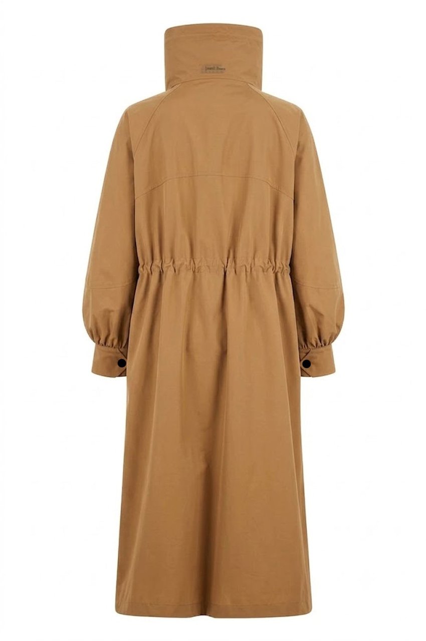 Herno Long Funnel-Neck Trench Coat Bruin