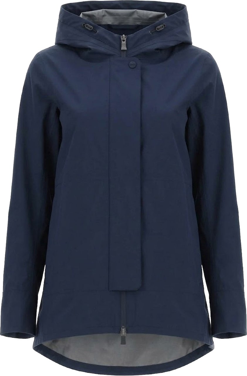 Herno Gore Tex Hooded Jacket Blauw