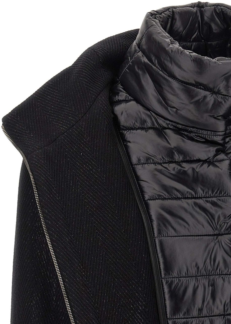 Herno Black Wool Coat Zwart