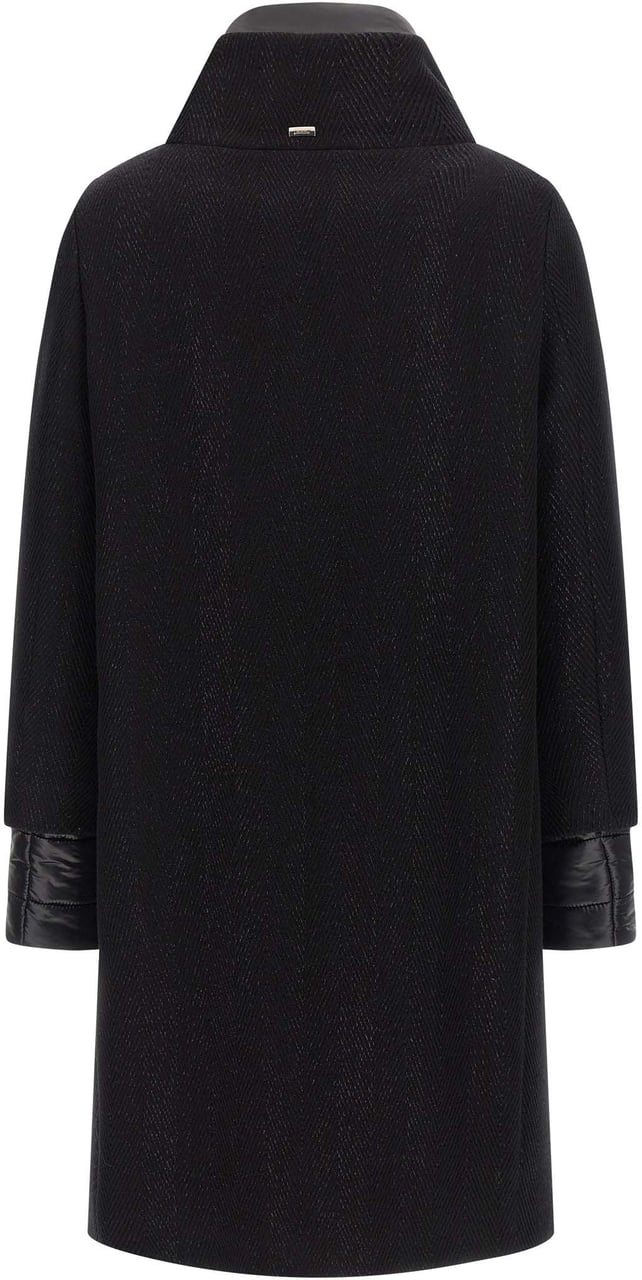 Herno Black Wool Coat Zwart