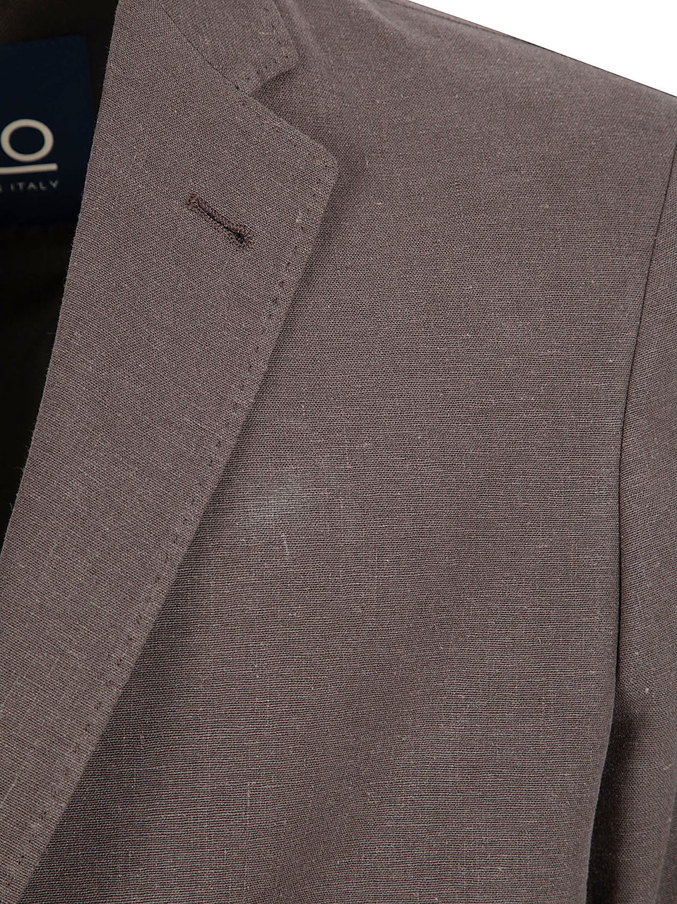 Herno Tailored Linen-Cotton Blend Jacket with Notch Lapel Grijs