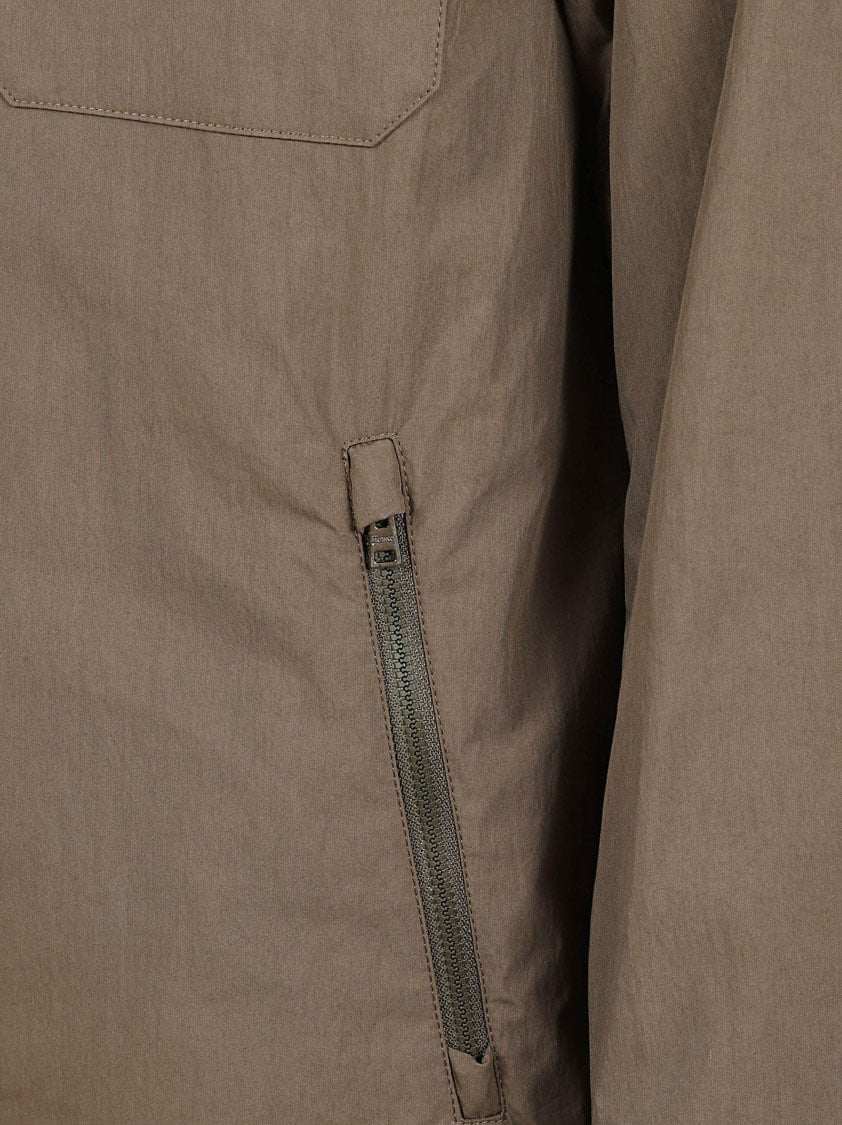 Herno Parachute Canvas Shirt Jacket With Padded Wadding Neutraal
