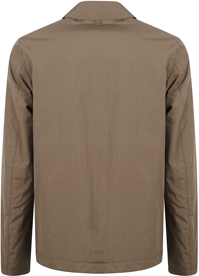 Herno Parachute Canvas Shirt Jacket With Padded Wadding Neutraal