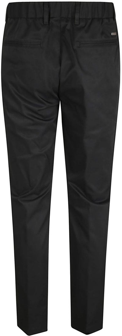Herno Mechanical Stretch Twill Trousers With Drawstring Waist And Vintage Finish Blauw