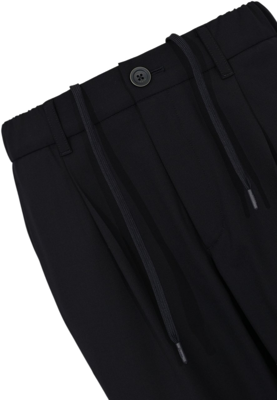 Herno Trousers Blue Zwart
