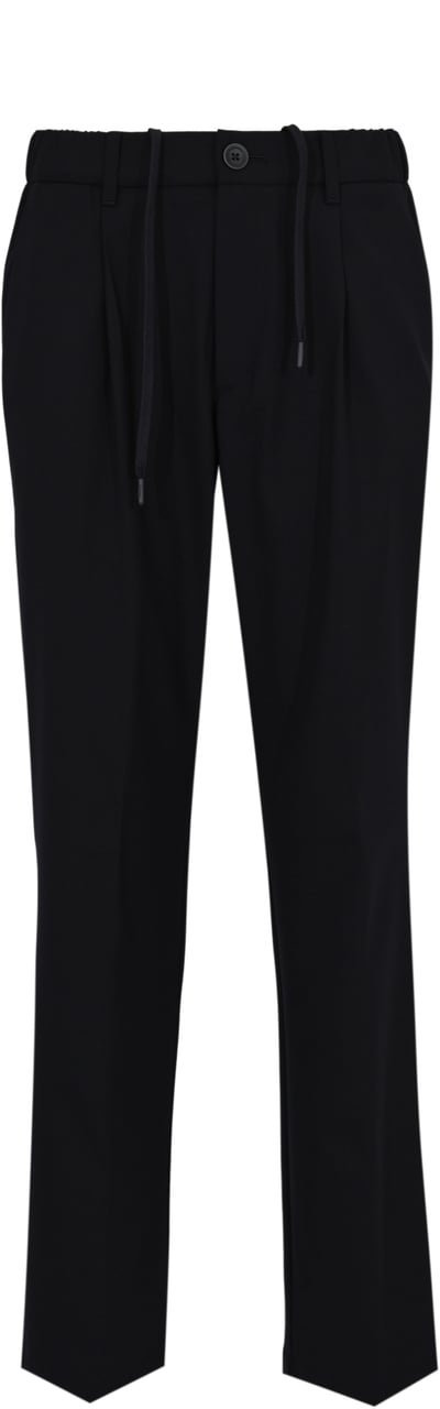 Herno Trousers Blue Zwart