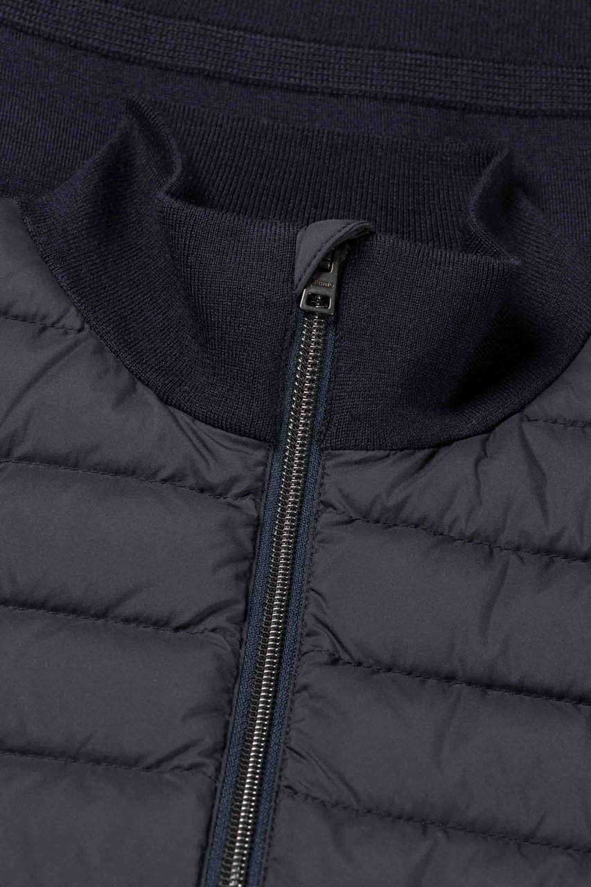 Herno Man's Knitted Jacket Blauw