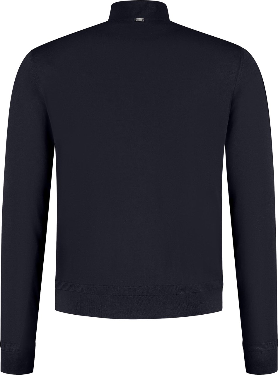 Herno Man's Knitted Jacket Blauw