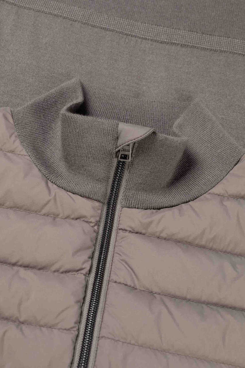 Herno Man's Knitted Jacket Bruin