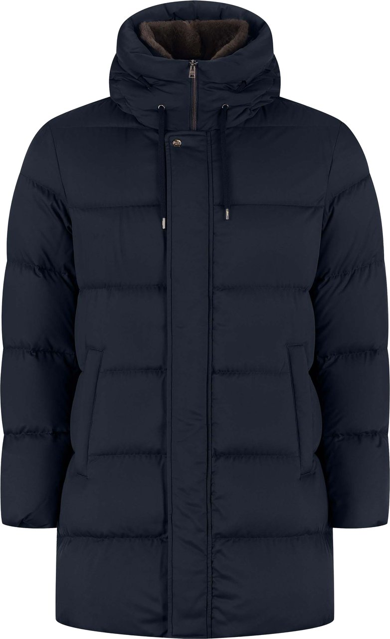 Herno Men`s Woven Half Coat Blauw