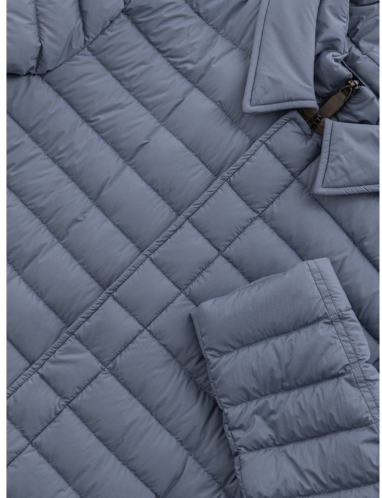 Herno Blue Polyester Coat Blauw