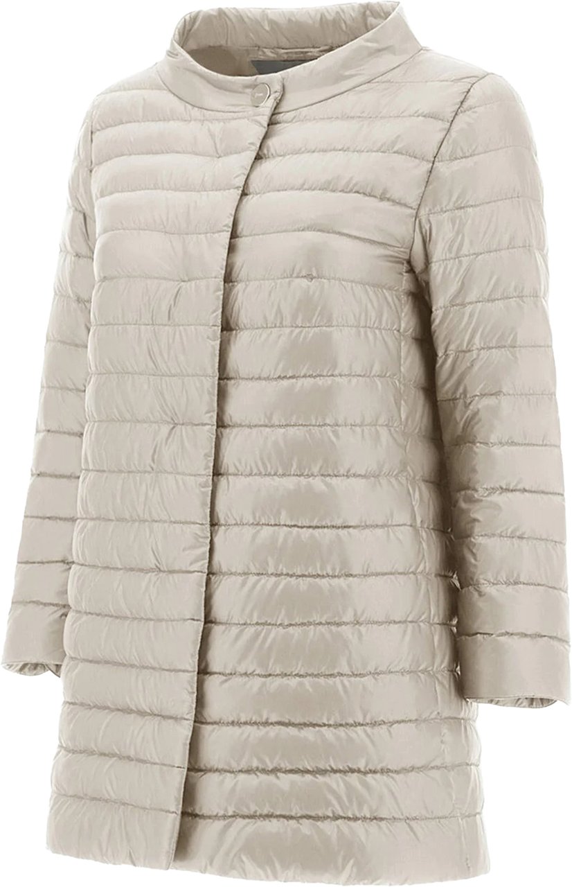 Herno Neutral Piumino Quilted Round Neck Jacket Grijs