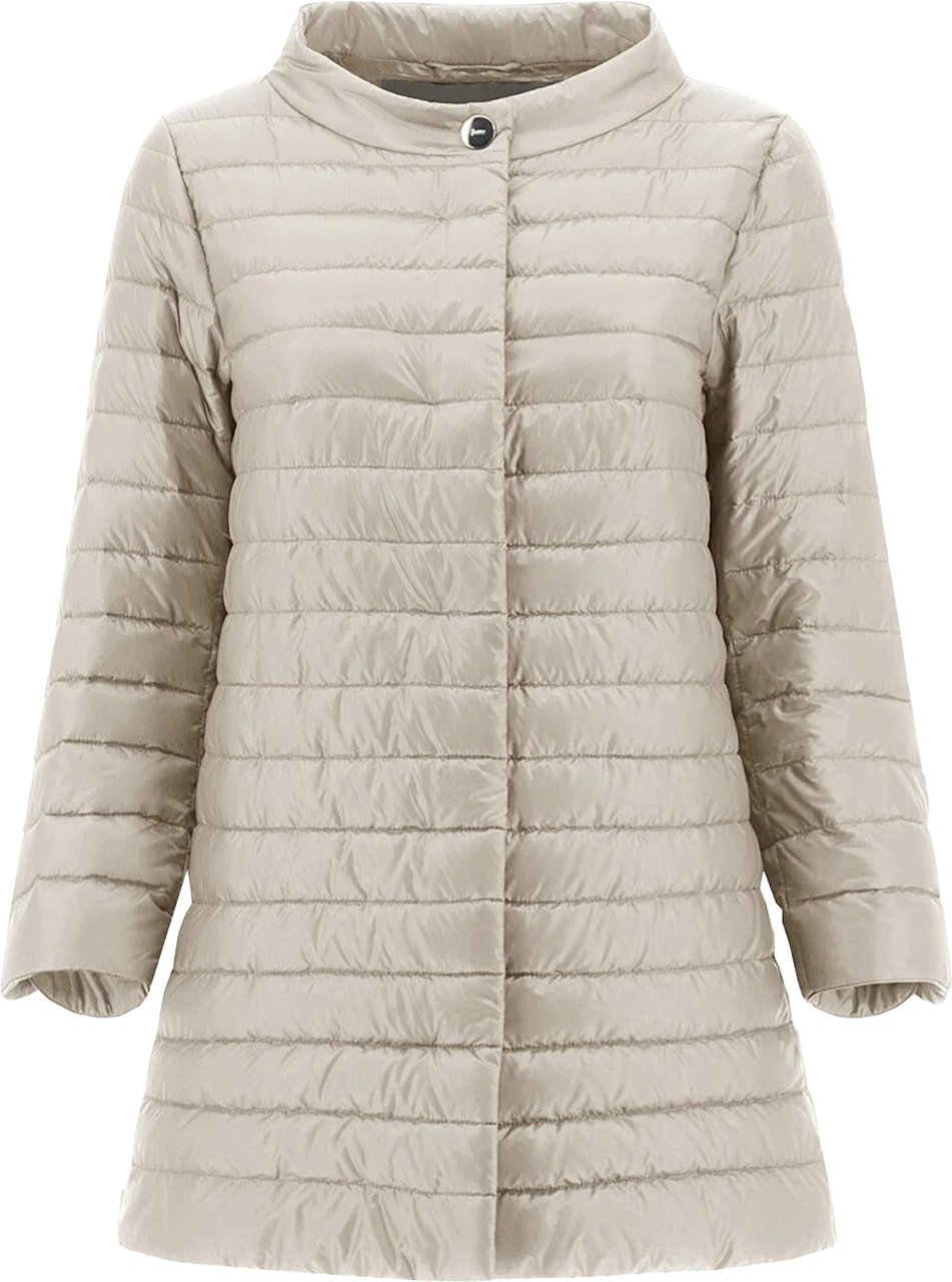 Herno Neutral Piumino Quilted Round Neck Jacket Grijs