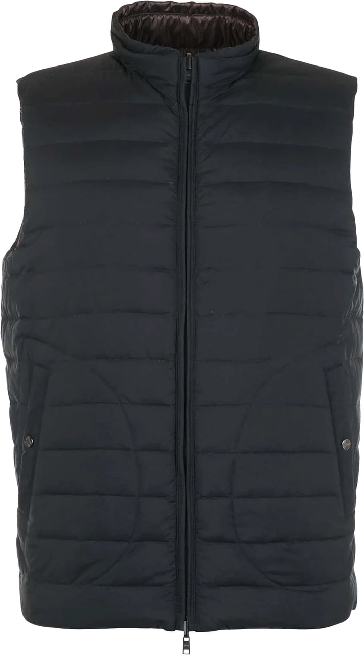Herno Brown Piumino Reversibile Smanicato Puffer Vest Grijs