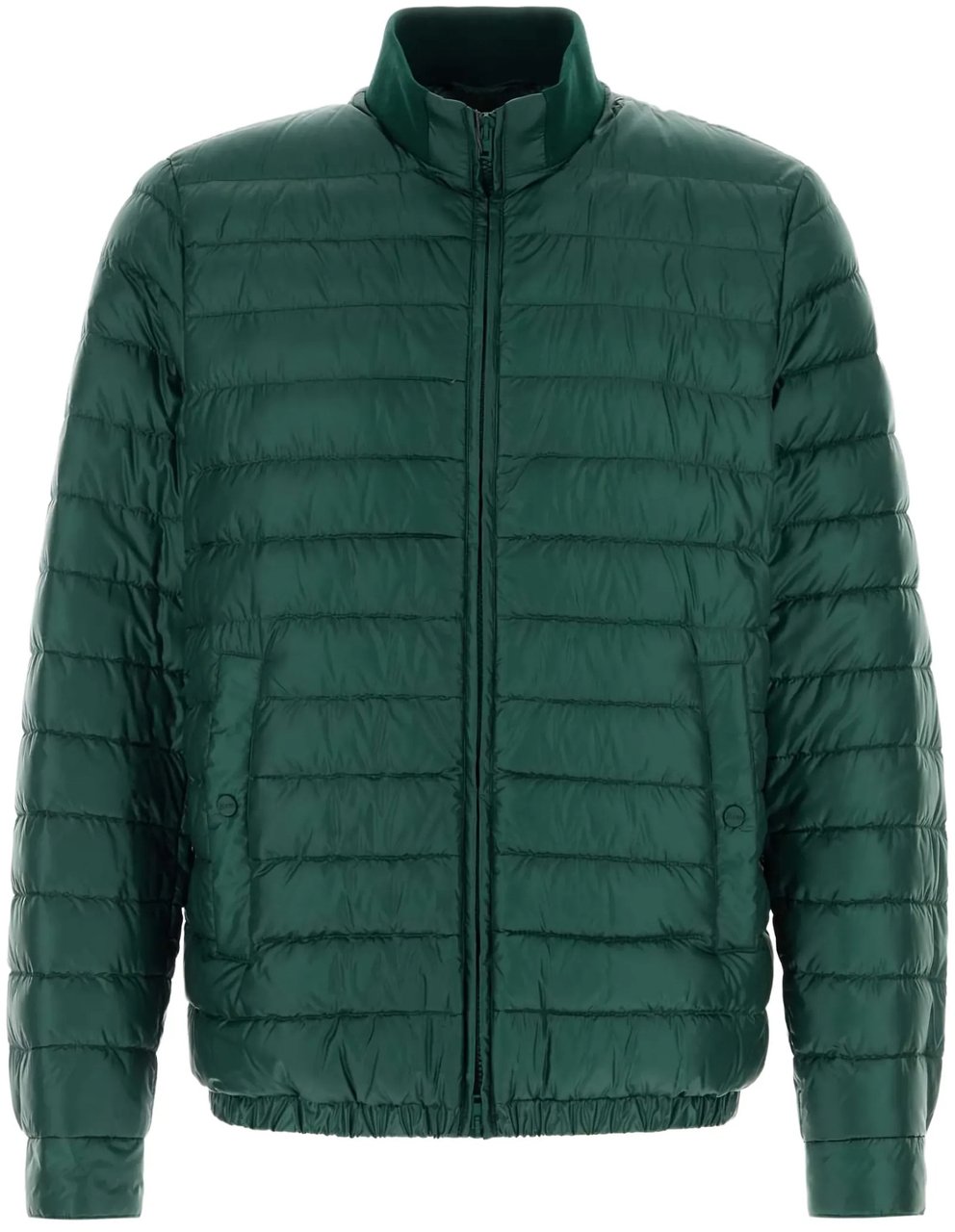 Herno Green Piumino Quilted Ribbed Knit Jacket Groen