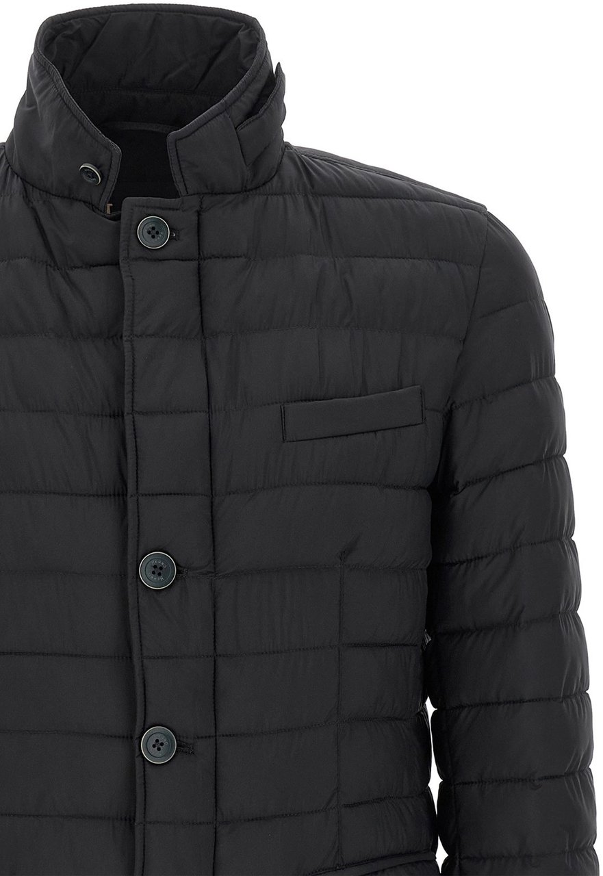 Herno Black Legend Quilted Stand Collar Jacket Zwart