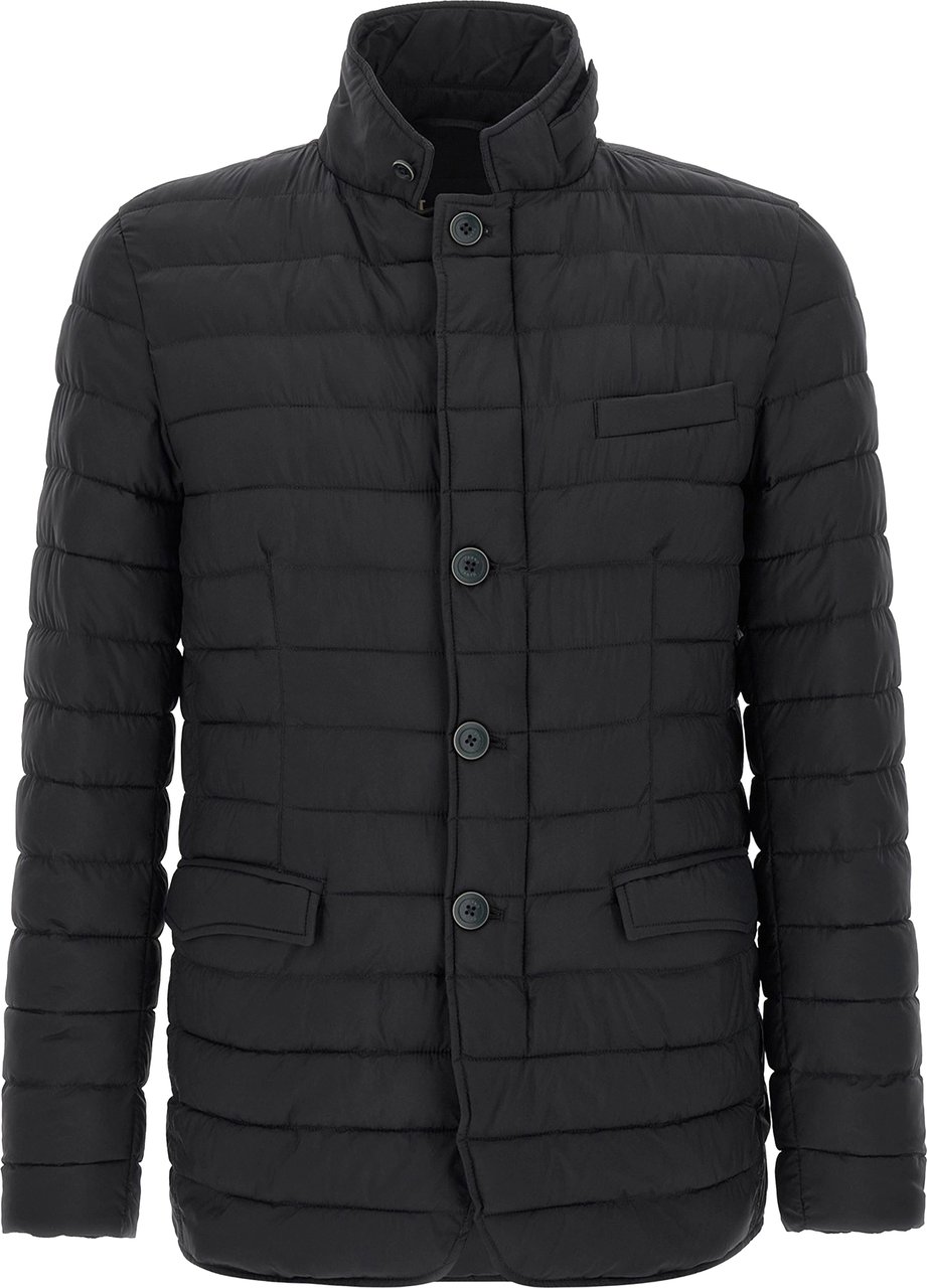 Herno Black Legend Quilted Stand Collar Jacket Zwart