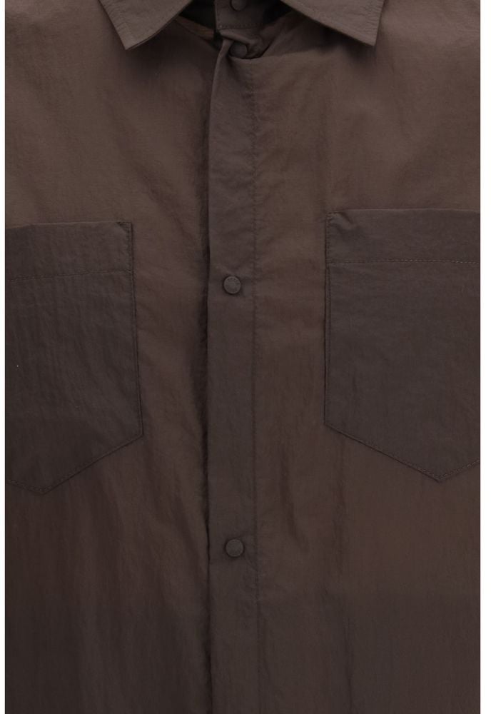 Herno Brown Polyamide Shirt Bruin