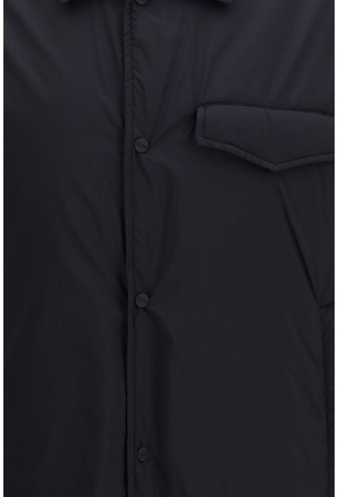 Herno Black Nylon Shell Jacket Zwart