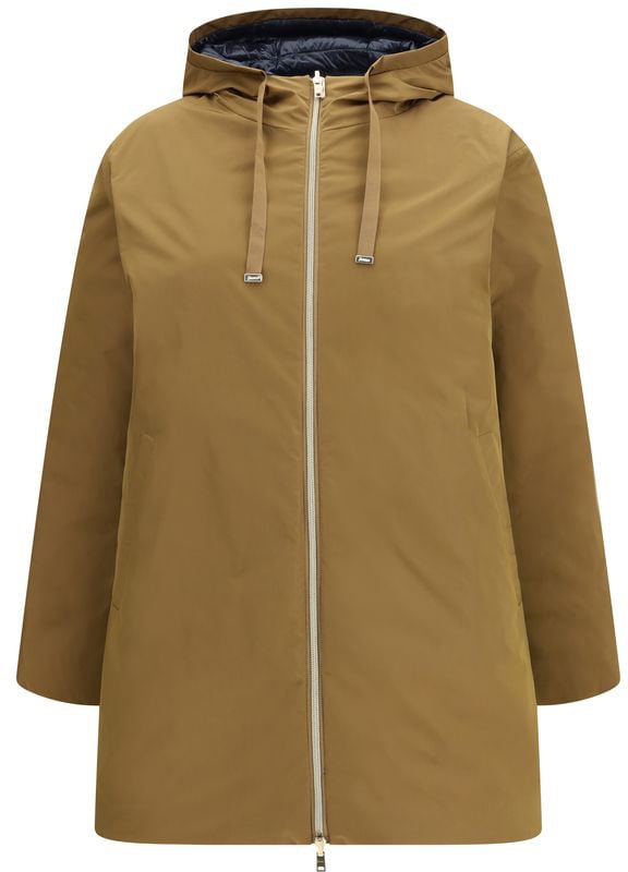 Herno Knee-Length Matte-Finish Coat with Structured Silhouette Zwart