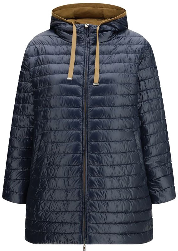 Herno Knee-Length Matte-Finish Coat with Structured Silhouette Zwart