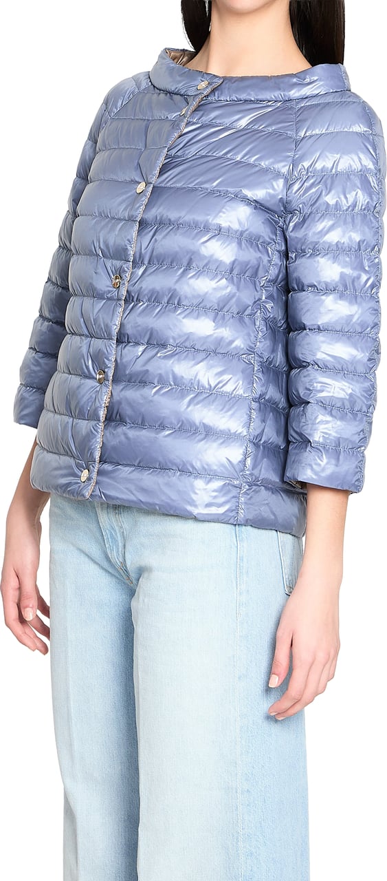 Herno Reversible short down jacket Lichtblauw
