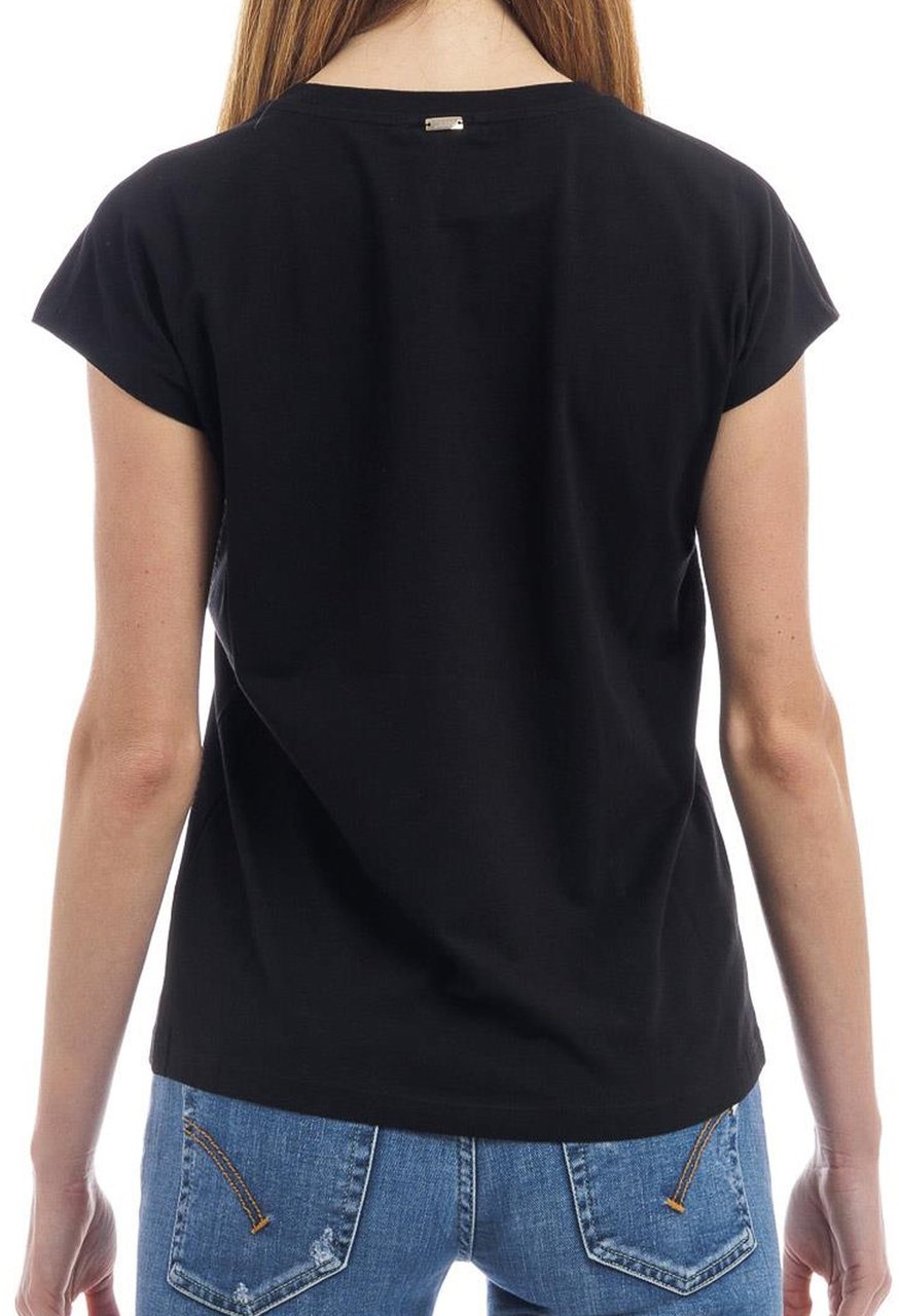 Herno Crystal-Embellished Logo T-shirt Zwart