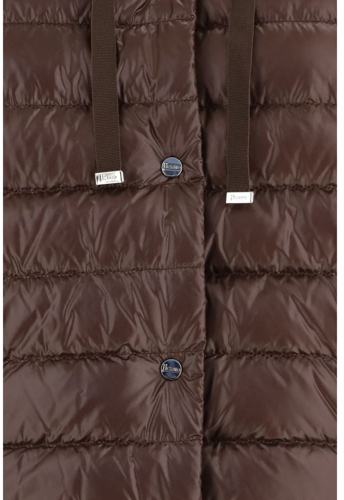 Herno Brown Polyester Full-Length Jacket Bruin