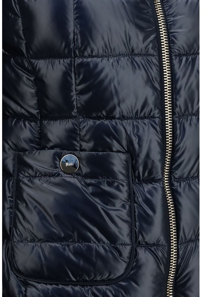 Herno Blue Polyamide Full-Length Jacket Blauw
