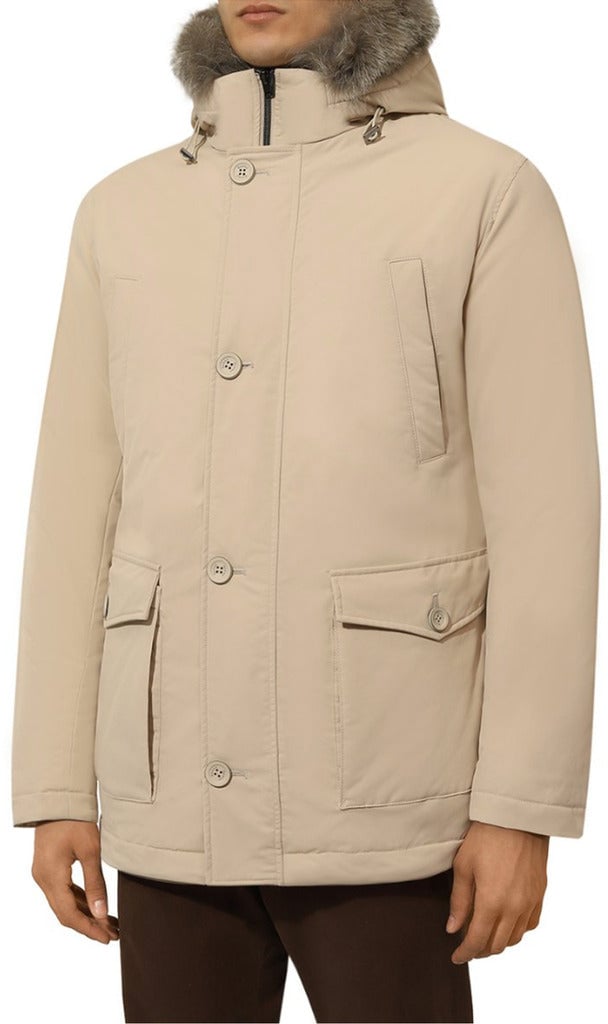 Herno Herno nylon down jacket with murmansky hood, beige Beige
