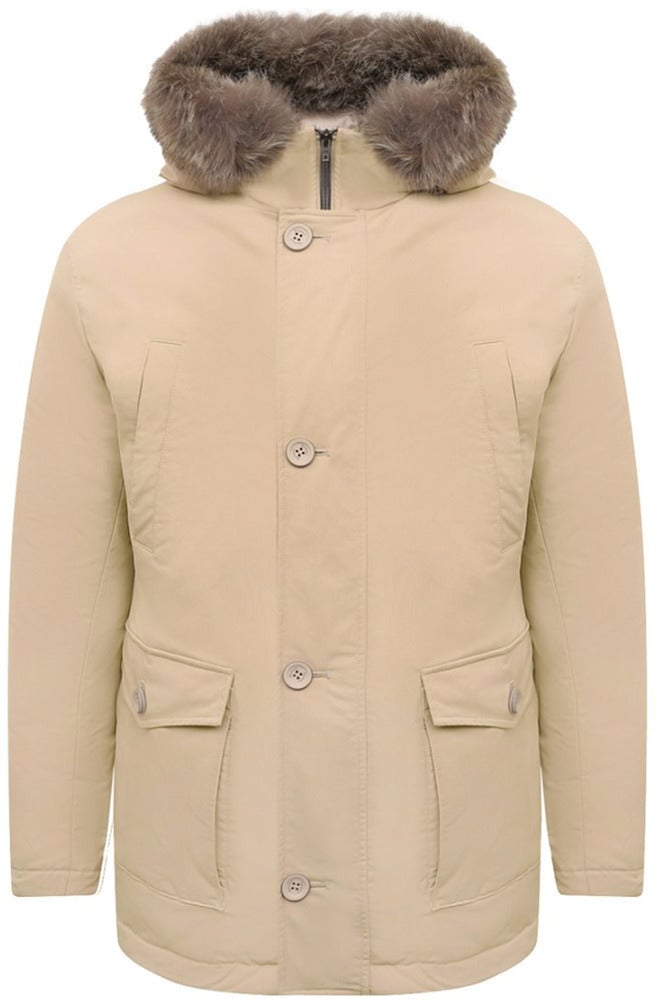 Herno Herno nylon down jacket with murmansky hood, beige Beige